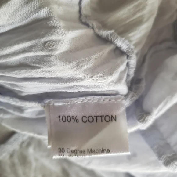 Antica Sartoria Baby‎ Blue Peasant Blouse with Taupe Floral Embroidery One Size - Picture 8 of 9